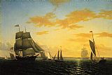 William Bradford New Bedford Harbor at Sunset painting